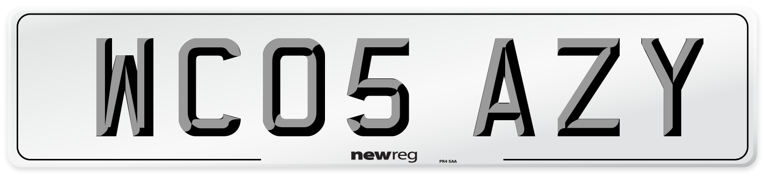 WC05 AZY Number Plate from New Reg